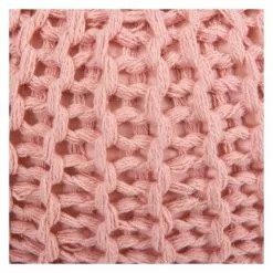 Rendez Vous Déco Poufs Pouf Tricot Rond En Coton Rose Poudré -Chaise Soldes Magasin pouf tricot rond en coton rose poudre 3