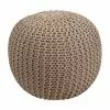 Rendez Vous Déco Poufs Pouf Tricot Rond En Coton Taupe