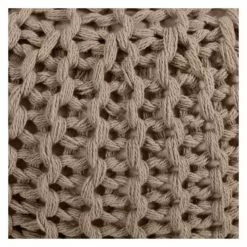 Rendez Vous Déco Poufs Pouf Tricot Rond En Coton Taupe -Chaise Soldes Magasin pouf tricot rond en coton taupe 4