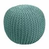 Rendez Vous Déco Poufs Pouf Tricot Rond En Coton Vert Céladon