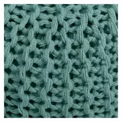 Rendez Vous Déco Poufs Pouf Tricot Rond En Coton Vert Céladon -Chaise Soldes Magasin pouf tricot rond en coton vert celadon 4