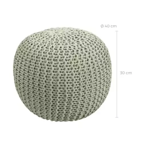 Rendez Vous Déco Poufs Pouf Tricot Rond En Coton Vert Clair 4 Rendez Vous Déco Poufs Pouf Tricot Rond En Coton Vert Clair – Image 4