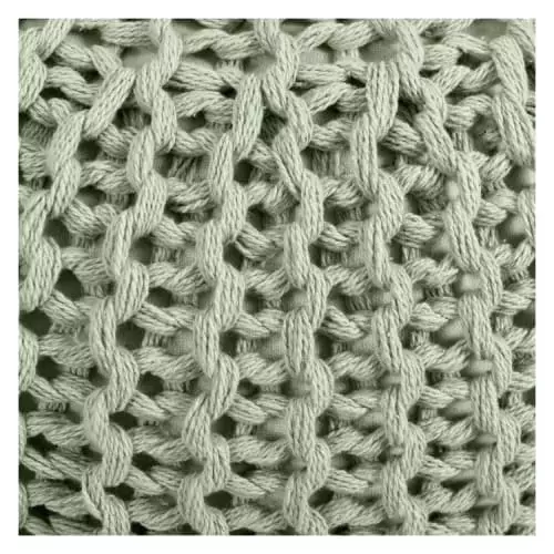 Rendez Vous Déco Poufs Pouf Tricot Rond En Coton Vert Clair 5 Rendez Vous Déco Poufs Pouf Tricot Rond En Coton Vert Clair – Image 5