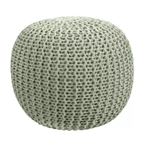 Rendez Vous Déco Poufs Pouf Tricot Rond En Coton Vert Clair 6 Rendez Vous Déco Poufs Pouf Tricot Rond En Coton Vert Clair – Image 6