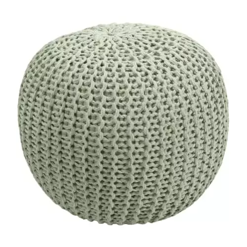 Rendez Vous Déco Poufs Pouf Tricot Rond En Coton Vert Clair 1 Rendez Vous Déco Poufs Pouf Tricot Rond En Coton Vert Clair