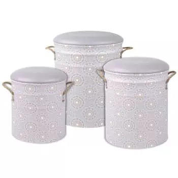 Stof Poufs Gigognes Avec Rangement - Lot De 3 4 Stof Poufs Gigognes Avec Rangement - Lot De 3 – Image 4