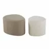 Maisons Du Monde Poufs Gris Clair Et Blanc (x2)
