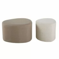 Maisons Du Monde Poufs Gris Clair Et Blanc (x2) -Chaise Soldes Magasin poufs gris clair et blanc x2 1000 8 19 215228 2