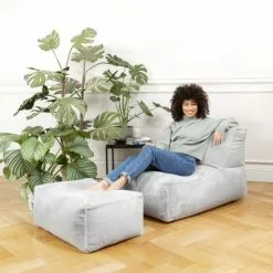 Sitting Point Poufs Repose-pied D'intérieur Aspect Fourrure Gris Clair 55x65x35cm -Chaise Soldes Magasin repose pied d interieur aspect fourrure gris clair 55x65x35cm 2