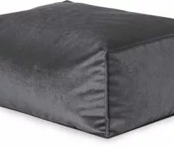 Sitting Point Poufs Repose-pied D'intérieur Aspect Velours Pétrole 55x65x35cm -Chaise Soldes Magasin repose pied d interieur aspect velours anthracite 55x65x35cm