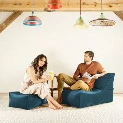 Sitting Point Poufs Repose-pied D'intérieur Aspect Velours Pétrole 55x65x35cm -Chaise Soldes Magasin repose pied d interieur aspect velours petrole 55x65x35cm 2