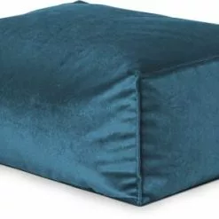 Sitting Point Poufs Repose-pied D'intérieur Aspect Velours Pétrole 55x65x35cm