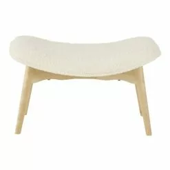 Maisons Du Monde Repose-pieds à Bouclettes Blanches Et Bouleau Massif