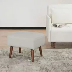 Drawer Repose-pieds En Tissu Bouclette Pieds Bois Foncé Gris Clair -Chaise Soldes Magasin repose pieds en tissu bouclette pieds bois fonce gris clair 5