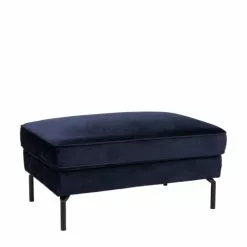 Drawer Repose-pieds En Velours Bleu Marine -Chaise Soldes Magasin repose pieds en velours bleu marine 2