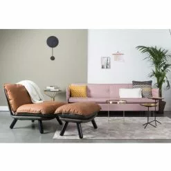 Zuiver Repose-pieds Repose Pieds Simili Cognac -Chaise Soldes Magasin repose pieds simili cognac 3