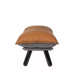 Zuiver Repose-pieds Repose Pieds Simili Cognac -Chaise Soldes Magasin repose pieds simili cognac 4