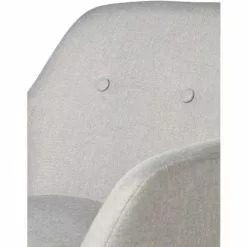 ATHM DESIGN Fauteuils Rocking Chair Assise Tissu Gris Clair Pieds Métal Noir -Chaise Soldes Magasin rocking chair assise tissu gris clair pieds metal noir 3