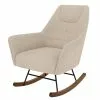 Rendez Vous Déco Fauteuils Rocking-chair Beige Effet Laine Bouclette En Tissu