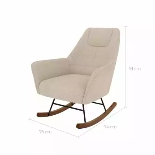 Rendez Vous Déco Fauteuils Rocking-chair Beige Effet Laine Bouclette En Tissu 3 Rendez Vous Déco Fauteuils Rocking-chair Beige Effet Laine Bouclette En Tissu – Image 3