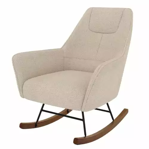 Rendez Vous Déco Fauteuils Rocking-chair Beige Effet Laine Bouclette En Tissu 1 Rendez Vous Déco Fauteuils Rocking-chair Beige Effet Laine Bouclette En Tissu