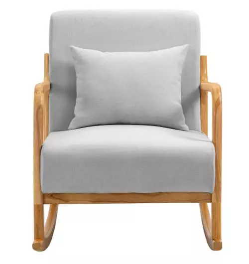 Nordlys Fauteuils Rocking Chair En Bois Massif Et Tissu Gris 3 Nordlys Fauteuils Rocking Chair En Bois Massif Et Tissu Gris – Image 3