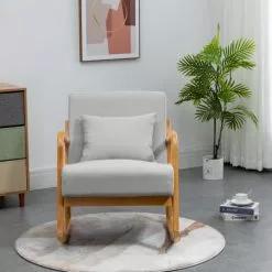 Nordlys Fauteuils Rocking Chair En Bois Massif Et Tissu Gris 8 Nordlys Fauteuils Rocking Chair En Bois Massif Et Tissu Gris -Chaise Soldes Magasin rocking chair en bois massif et tissu gris 3