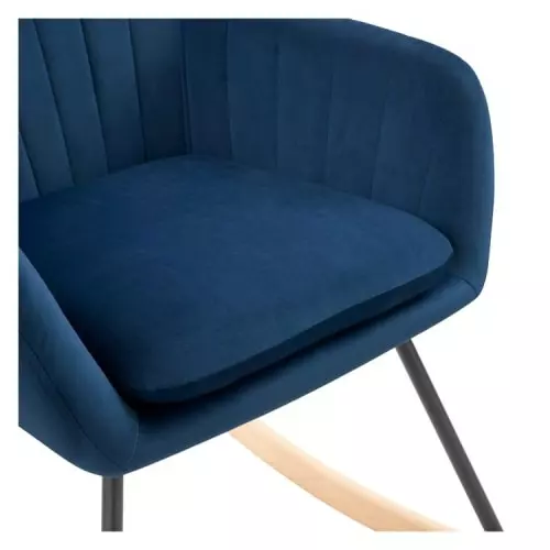 Rendez Vous Déco Fauteuils Rocking-chair En Velours Bleu Et Pieds En Métal Et Bois 4 Rendez Vous Déco Fauteuils Rocking-chair En Velours Bleu Et Pieds En Métal Et Bois – Image 4