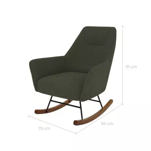 Rendez Vous Déco Fauteuils Rocking-chair Kaki Effet Laine Bouclette En Tissu 3 Rendez Vous Déco Fauteuils Rocking-chair Kaki Effet Laine Bouclette En Tissu – Image 3