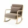 Alice's Garden Fauteuils Rocking Chair Marron Design Tissu Et Bois