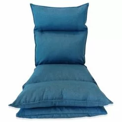 Mobili Rebecca Fauteuils Siège De Sol Rembourré En Métal Et Polyester Bleu Foncé