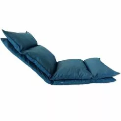 Mobili Rebecca Fauteuils Siège De Sol Rembourré En Métal Et Polyester Bleu Foncé -Chaise Soldes Magasin siege de sol rembourre en metal et polyester bleu fonce 3