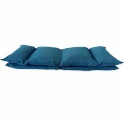 Mobili Rebecca Fauteuils Siège De Sol Rembourré En Métal Et Polyester Bleu Foncé -Chaise Soldes Magasin siege de sol rembourre en metal et polyester bleu fonce 4